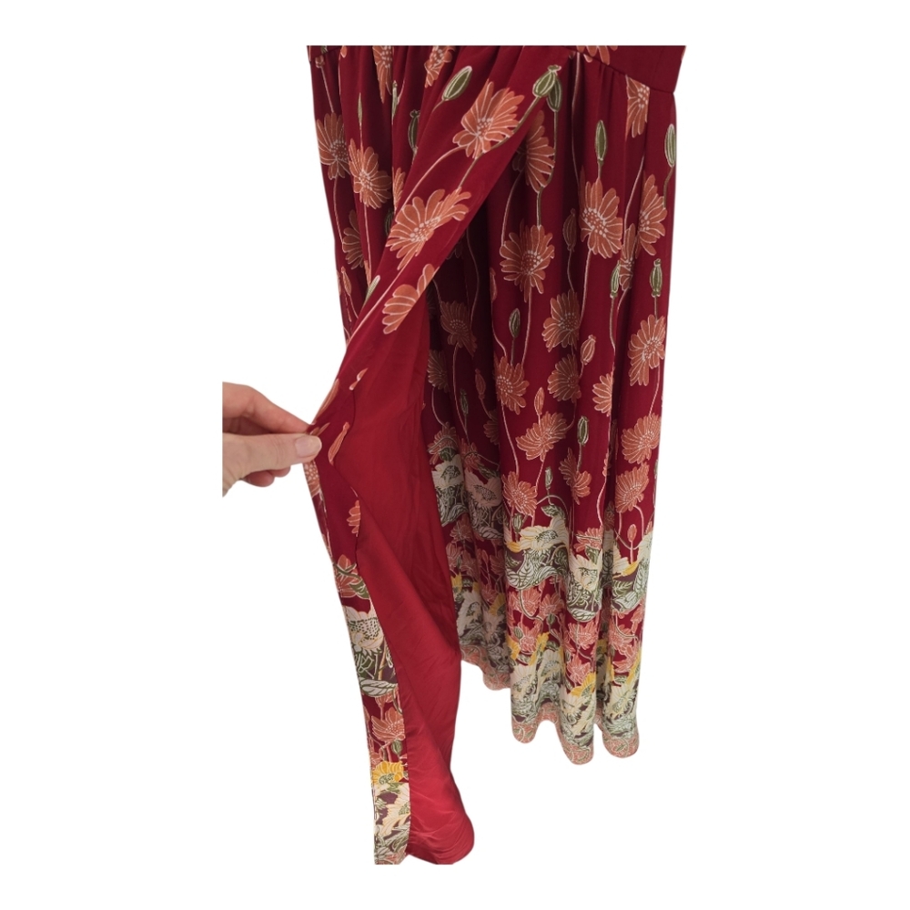 Madewell Tulip Sleeve Tall Sunflowers Maxi Dress Size 6 Autumn Floral - Picture 7 of 9